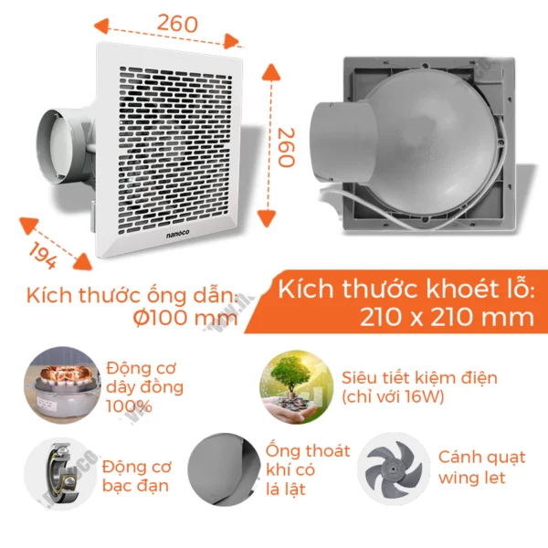 Quạt hút NANOCO NCV1520 C âm trần (2)