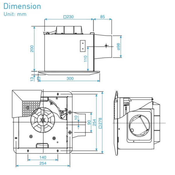 Quạt hút PANASONIC FV 24CH8 âm trần (1)