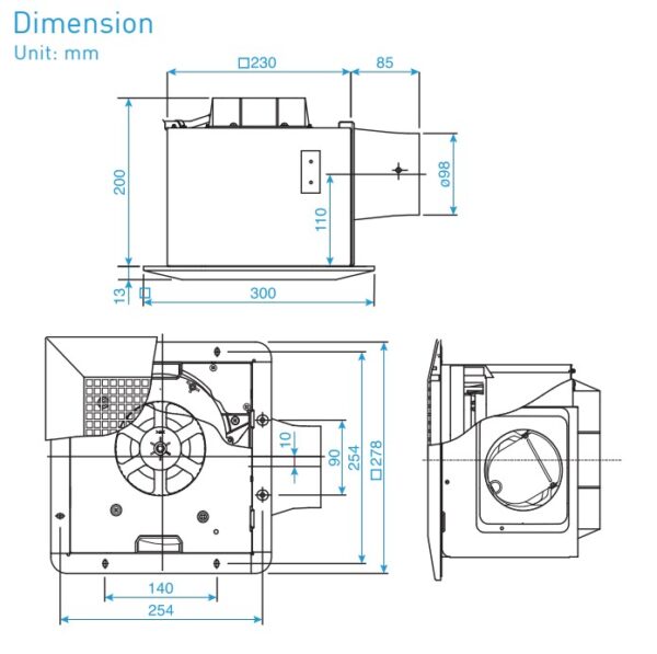 Quạt hút PANASONIC FV 24CHR1 âm trần