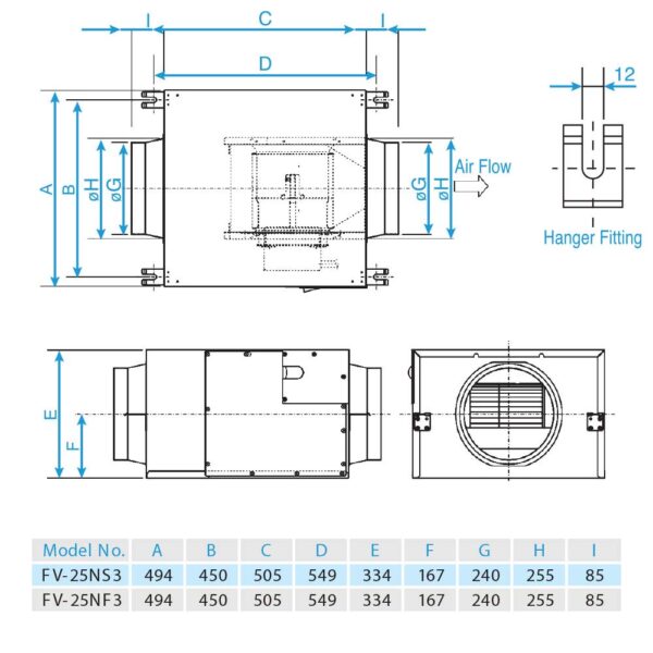 Quạt hút PANASONIC FV 25NF3 Cabinet (2)