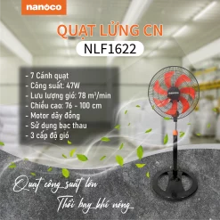 Quạt lửng NANOCO NLF1622 đen cam (2)