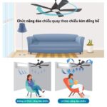 Quạt trần Panasonic F 60DHN 5 cánh đen điều khiển (8)