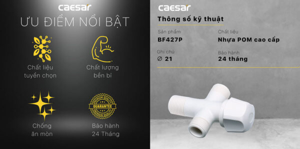Van khoa T chia nuoc Caesar BF427P nhua 1