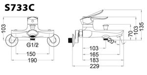 Voi sen tam CAESAR S733C nong lanh tay 3 che do