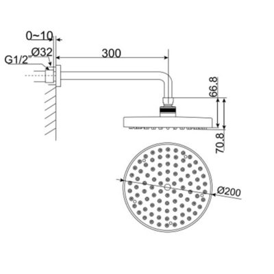 Bản vẽ kỹ thuật Bát sen âm tường American Standard WF-9051 dòng Celia