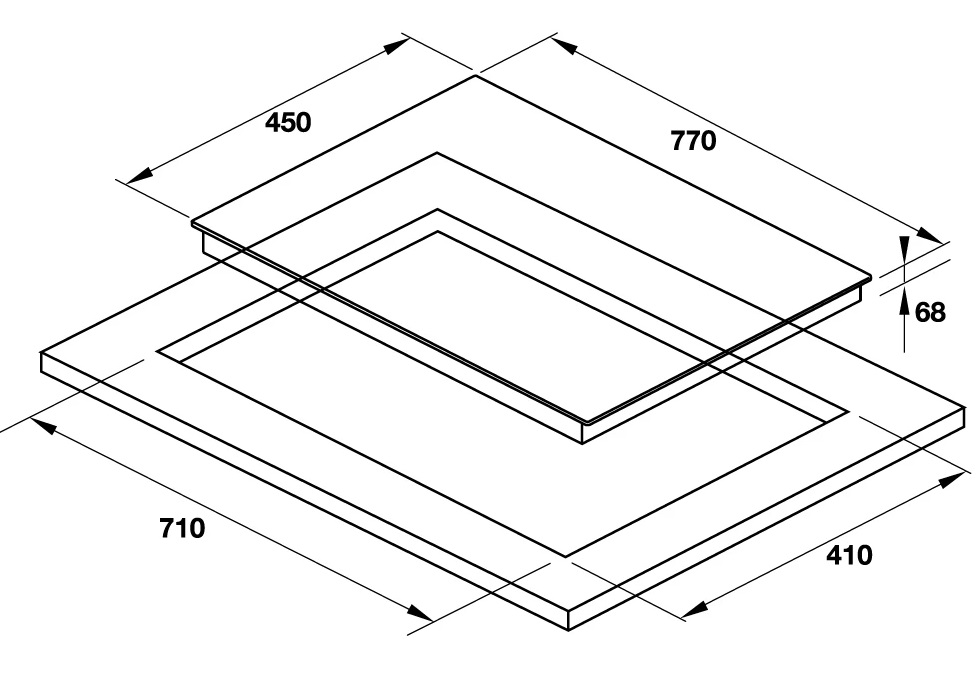 Bản vẽ kích thước Bếp từ kết hợp hồng ngoại đôi HAFELE HC-M772D 536.61.695
