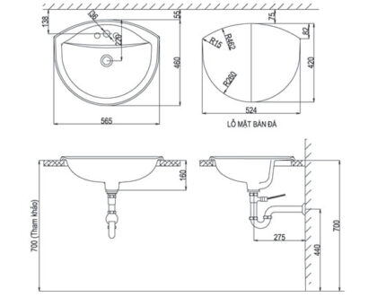 ban ve bon rua mat lavabo inax l 2396v