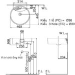 ban ve bon rua mat lavabo inax l292v
