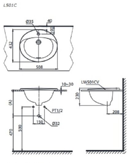 ban ve bon rua mat lavabo toto l501c