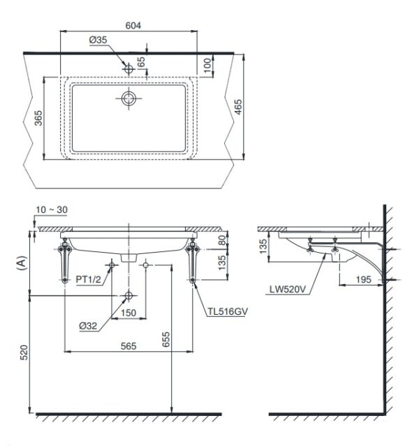 ban ve bon rua mat lavabo toto lt520t