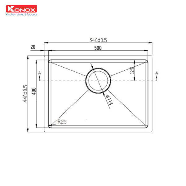 ban ve chau rua bat inox konox kn5444su