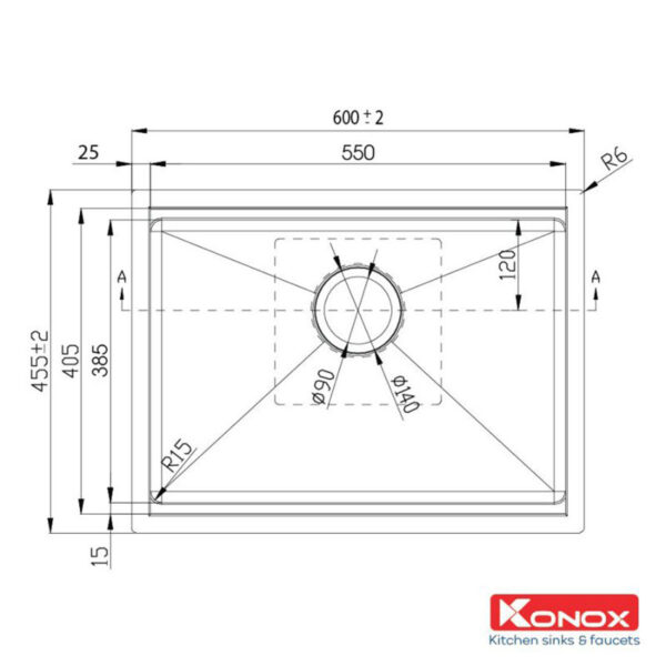 ban ve chau rua bat inox konox kn6046su
