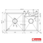 ban ve chau rua bat inox konox kn8248do