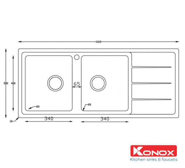 ban ve chau rua bat inox konox turkey beta 1160 ban phai