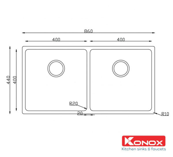 ban ve chau rua bat inox konox vigo 8644