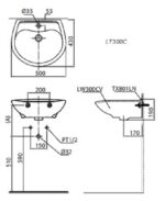 ban ve chau rua mat lavabo toto lt300c