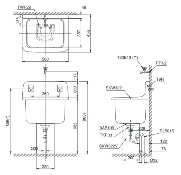 ban ve chau su toto sk322 sk322fw