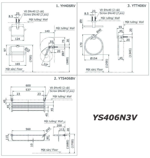 ban ve ki thuat bo phu kien phong tam toto ys406n3v 3 mon