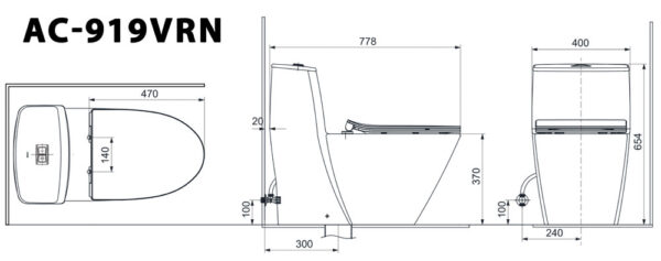 ban ve ki thuat bon cau 1 khoi inax ac 919vrn aqua ceramic nap em