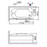 ban ve ki thuat bon tam caesar mt3370ls rs chan yem massage 15m