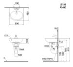 ban ve ki thuat chau rua mat lavabo caesar l2152 p2443 treo tuong chan lung