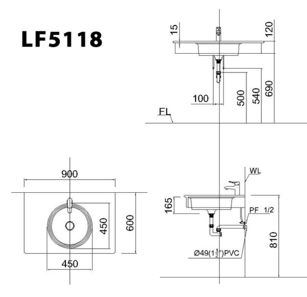 ban ve ki thuat chau rua mat lavabo caesar lf5118 am ban