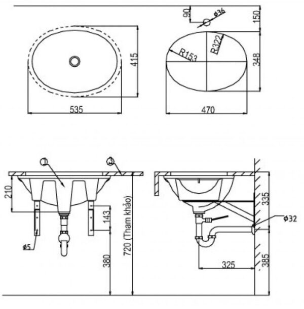 ban ve ki thuat chau rua mat lavabo inax al 2293v am ban