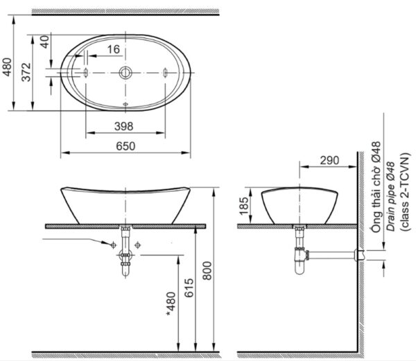 ban ve ki thuat chau rua mat lavabo inax al 465v dat ban