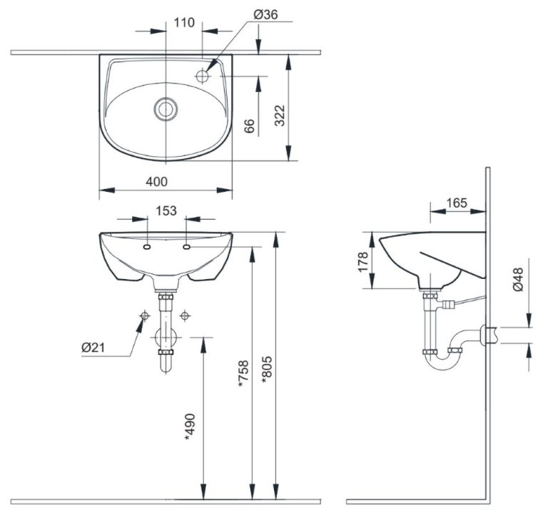 ban ve ki thuat chau rua mat lavabo inax l 280v treo tuong