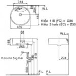 ban ve ki thuat chau rua mat lavabo inax l 292v dat ban