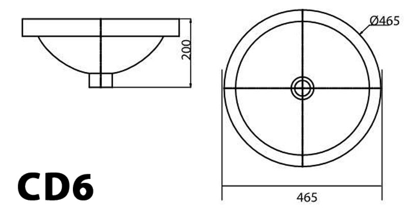 VIGLACERA CD6 - Chậu rửa mặt lavabo đặt bàn 7 Bản vẽ kĩ thuật Chậu rửa mặt lavabo VIGLACERA CD6 đặt bàn