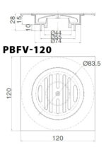 ban ve ki thuat ga thoat san inax pbfv 120 vuong 120x120mm
