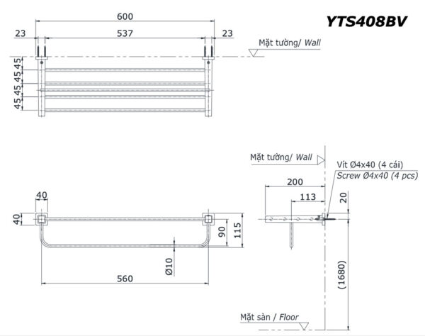 ban ve ki thuat gia khan 2 tang toto yts408bv