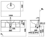 ban ve ki thuat lavabo treo tuong caesar lf5028eh6100v