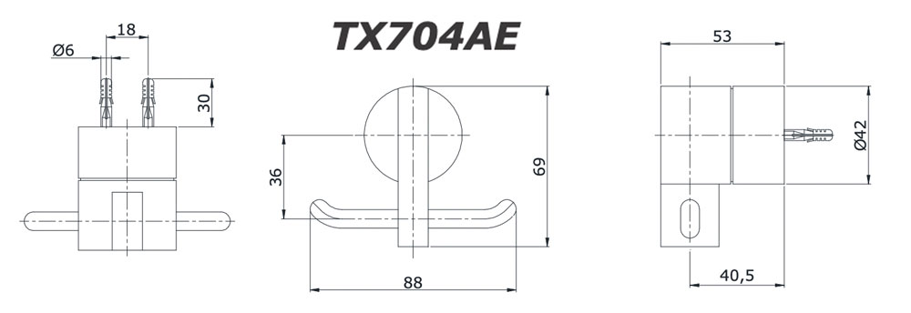 Bản vẽ kĩ thuật Móc áo TOTO TX704AE