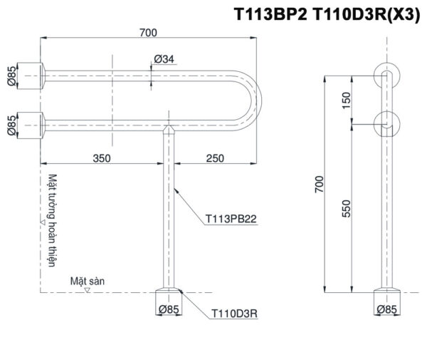 ban ve ki thuat thanh vin toto t113bp2 t110d3rx3
