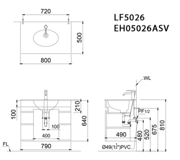ban ve ki thuat tu chau lavabo caesar lf5026 eh05026asv
