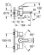 ban ve ky thuat bo tron sen bon tam lineare new grohe 33849001