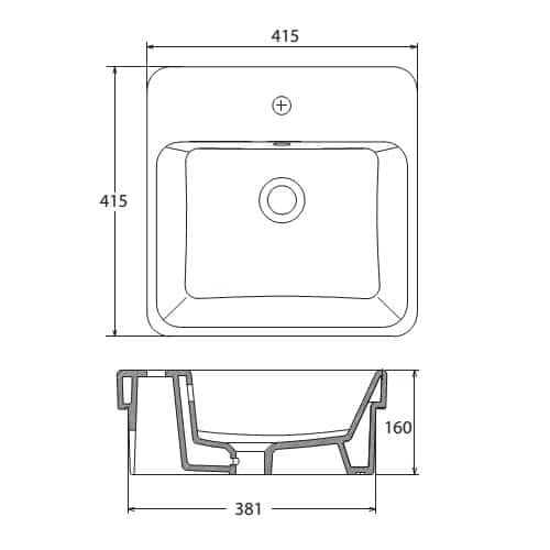 VIGLACERA V24 - Chậu rửa mặt lavabo đặt bàn 3 Bản vẽ kĩ thuật Chậu rửa mặt lavabo VIGLACERA V24 đặt bàn
