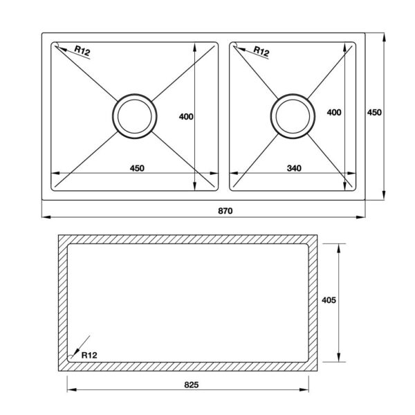 ban ve ky thuat chau rua bat inox hafele hs sd8745 56723040 2 ho