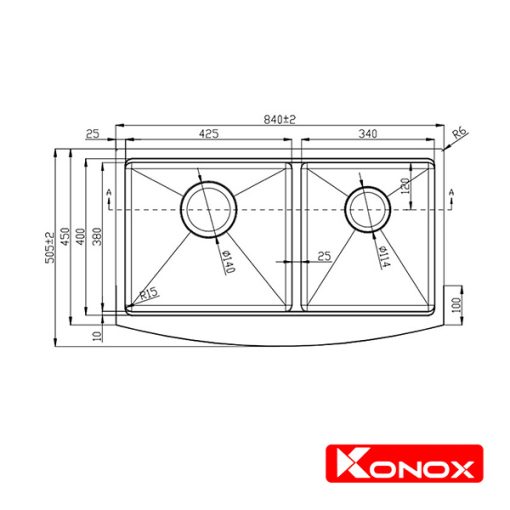 ban ve ky thuat chau rua bat konox kn8450da