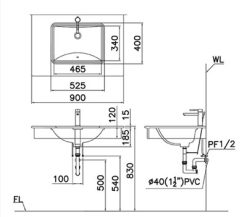 ban ve ky thuat lavabo caesar l5125