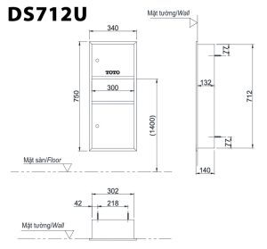 ban ve ky thuat may say tay toto ds712u hai mat
