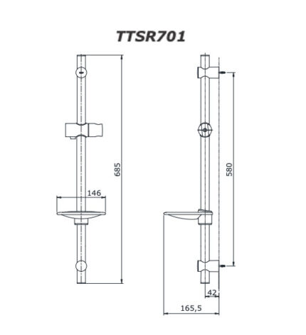 ban ve ky thuat thanh truot sen tam toto ttsr701
