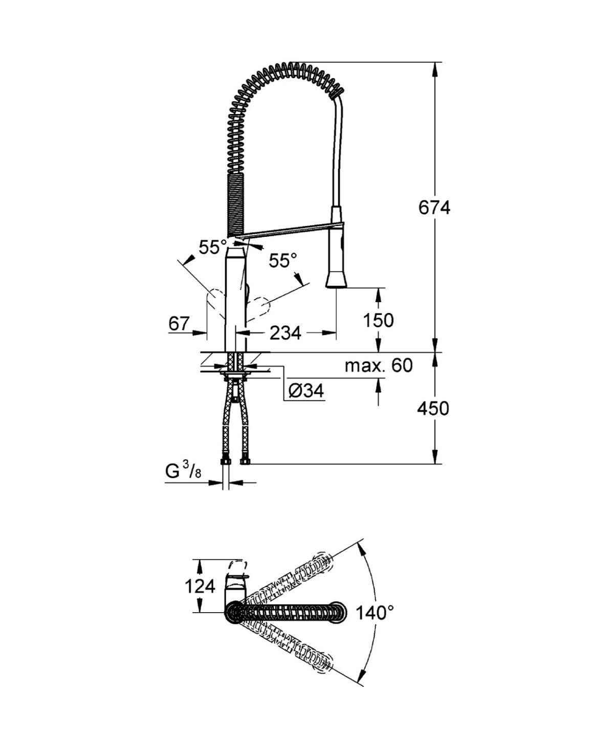 ban ve ky thuat voi bep grohe k7 32950000