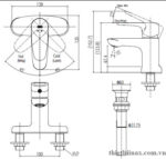 ban ve ky thuat voi chau lavabo 3 lo inax lfv 1111s
