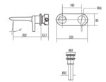ban ve ky thuat voi chau lavabo american standard wf 6804 ids gan tuong nong lanh