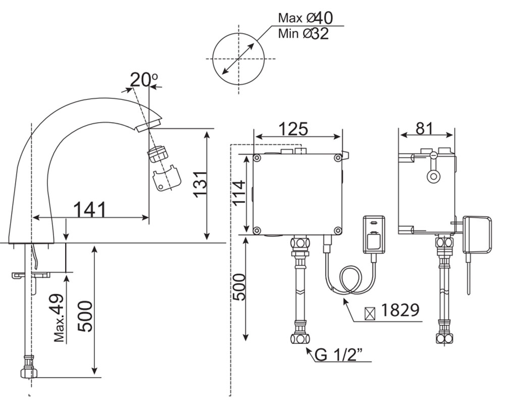 Bản-vẽ-kỹ-thuật-Vòi-chậu-lavabo-American-Standard-WF-8805-WF-8815-Selectronic-AC-DC-cảm-ứng-lạnh