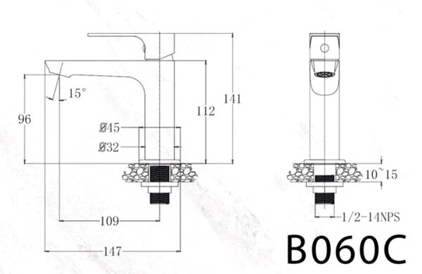 ban ve ky thuat voi chau lavabo caesar b060c lanh