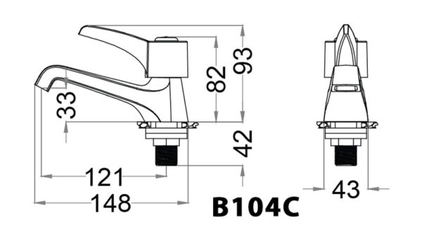 ban ve ky thuat voi chau lavabo caesar b104c lanh